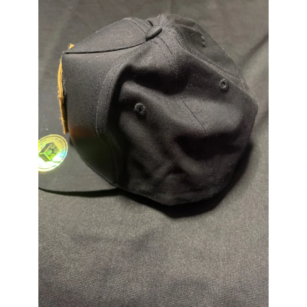 LEGO Black Snapback Hat Crown Velcro Patch Interchangeable Brick Pattern Brim
